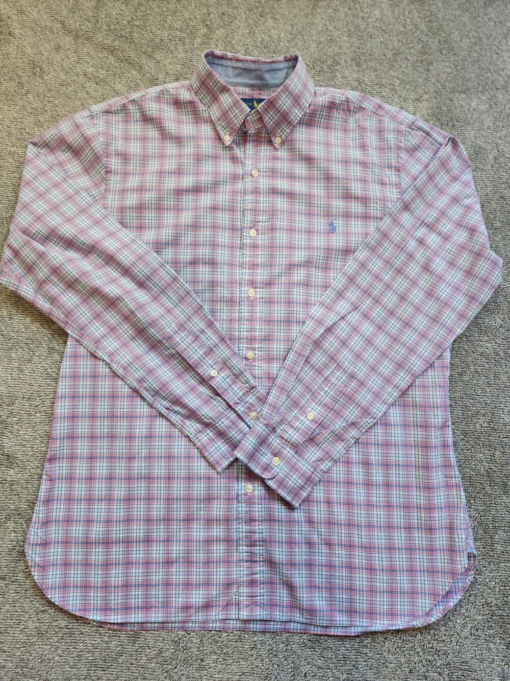 Polo Ralph Lauren Men's XL Blue Pink Plaid Long Sleeve Button Down Shirt